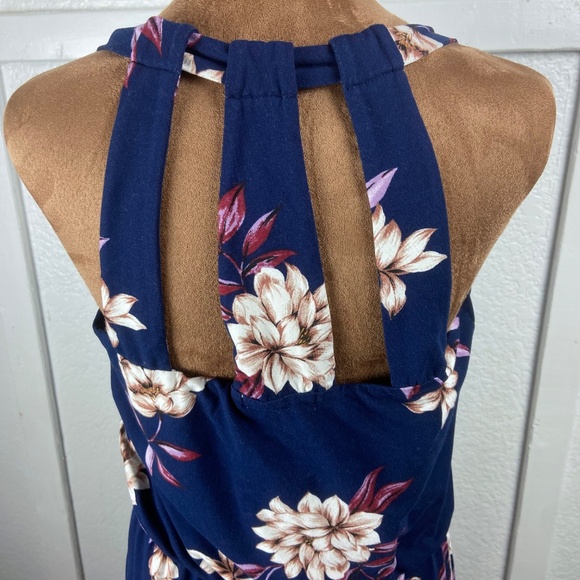 Nine Britton Navy Floral Maxi Dress with Strappy Back — Size Small - Picture 5 of 9